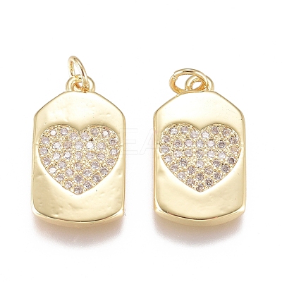 Brass Micro Pave Cubic Zirconia Pendants X-ZIRC-G168-43G-1