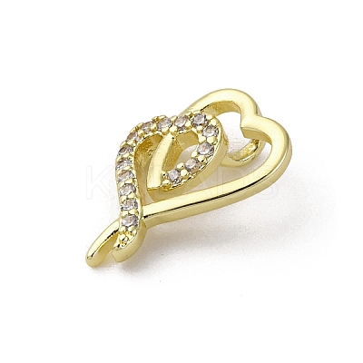 Brass Micro Pave Cubic Zirconia Charms KK-Q070-01B-G-1