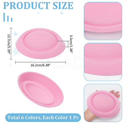 6Pcs 6 Colors Cloth Flat Round Fascinator Hat Base for Millinery AJEW-NB0005-57-1
