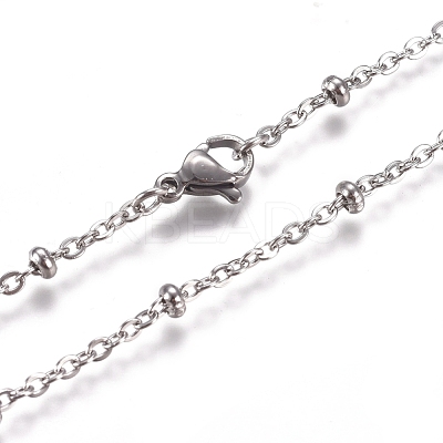 Non-Tarnish 304 Stainless Steel Cable Chains/Satellite Chains Necklaces NJEW-L159-07A-P-1