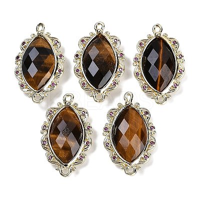 Natural Tiger Eye Faceted Horse Eye Links G-B126-02G-13-1