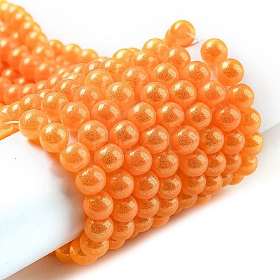 Spray Painted Glass Round Bead Strands DGLA-Q015-6mm-36-1