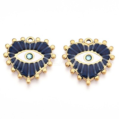 Ion Plating(IP) 304 Stainless Steel Enamel Rhinestone Pendants STAS-T064-56B-1