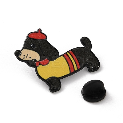 Dachshund with Hat Enamel Pins JEWB-Z048-08EB-01-1