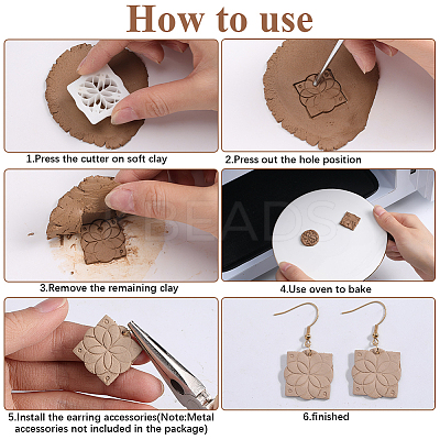3Pcs 3 Styles Retro Flower Pattern Resin Clay Pressed Molds DIY-CP0010-32-1