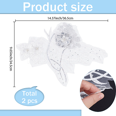 Flower Lace Embroidery Sewing Fiber Appliques DIY-WH20011-90D-1