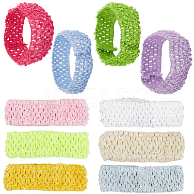 30Pcs 10 Colors Polyester Crochet Elastic Headbands OHAR-GF0001-33A-1