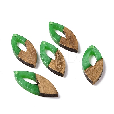 Opaque Resin & Walnut Wood Pendants RESI-N025-047B-01-1