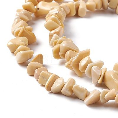 Natural Yellow Jade Chip Beads Strands G-G905-08-1