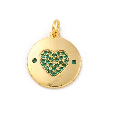 Brass Micro Pave Cubic Zirconia Pendants KK-U033-11G-03-1