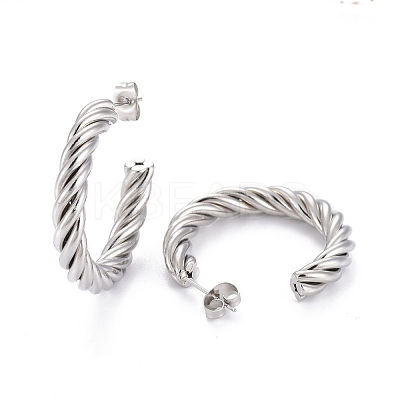 Tarnish Resistant 304 Stainless Steel Half Hoop Earrings EJEW-F257-10P-1