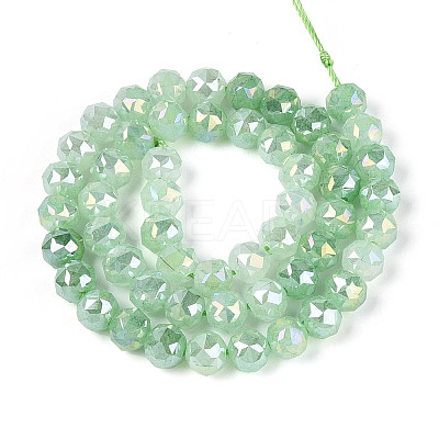 Anti-Tarnish Electroplate Glass Beads Strands GLAA-N064-8mm-09-1