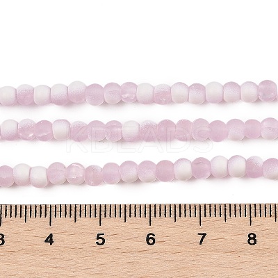 Frosted Crackle Glass Beads Strands GLAA-U001-4mm-M03-1