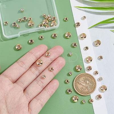 48Pcs 4 Style Brass Beads KK-PH0004-85-1