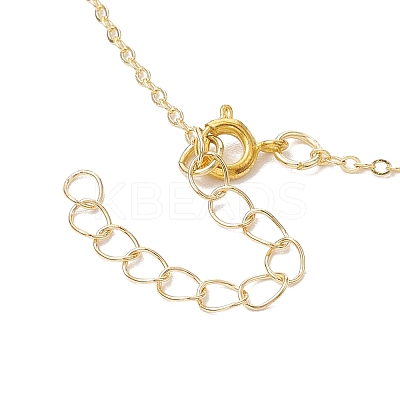 Brass Round with Rhombus Pendant Necklace NJEW-JN04698-1