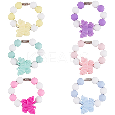 6Pcs Silicone Wine Glass Charms HJEW-SC00132-1