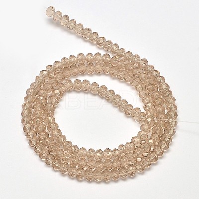 Faceted Rondelle Transparent Glass Beads Strands EGLA-J134-4x3mm-B04-1