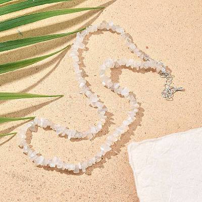 Natural Supper 7 Rutilated Quartz Chip Beaded Necklaces for Men Women NJEW-G159-01J-1