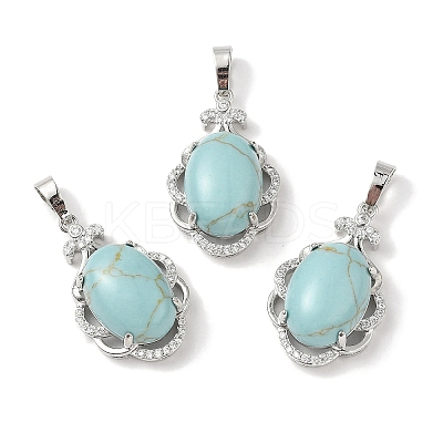 Synthetic Turquoise Oval Pendants G-NH0025-15P-28-1
