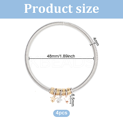 4Pcs Iron Round Chains Stretch Bracelets Set BJEW-BC0001-24-1