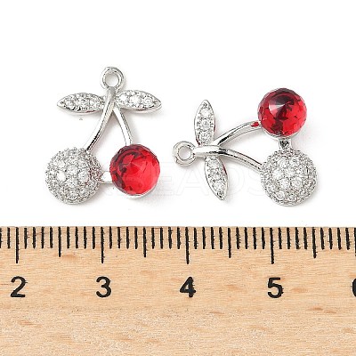 Brass & Glass Micro Pave Cubic Zirconia Pendants KK-S532-07P-1