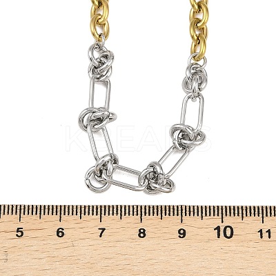 6MM 304 Stainless Steel Mixed Link Chain Necklaces NJEW-L470-01GP-1
