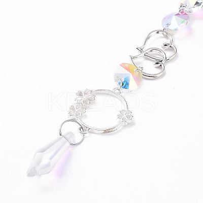 AB Color Plated Crystal Bullet Big Pendant Decorations LS-HJEW-G019-03F-1