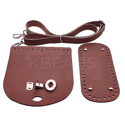 Handmade PU Leather Crochet Shoulder Bag Accessories Kits PW-WG3C495-10-1