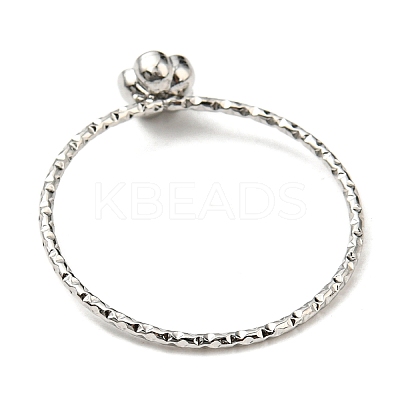 Non-Tarnish 304 Stainless Steel Rose Flower Finger Ring RJEW-P090-01P-1