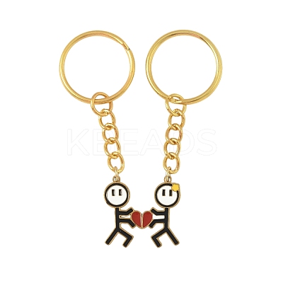 2Pcs 304 Stainless Steel Enamel Keychain KEYC-FS00034-01-1