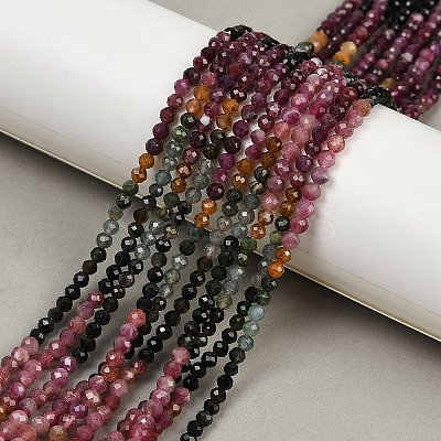 Natural Multicolor Tourmaline Beads Strands G-S388-A01-3mm-1