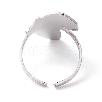 Non-Tarnish Map of Africa Cuff Ring RJEW-B035-05P-1