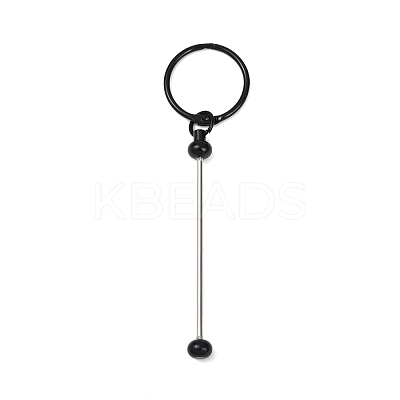 Iron Bar Beadable Keychain Clasps AJEW-R004-02EB-1