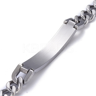 Tarnish Resistant Religion 304 Stainless Steel Cuban Link Chain Bracelets BJEW-P263-H01-P-1