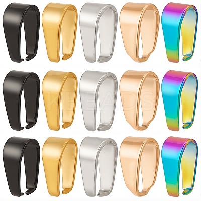 50Pcs 5 Colors 304 Stainless Steel Snap on Bails STAS-SC0005-57-1