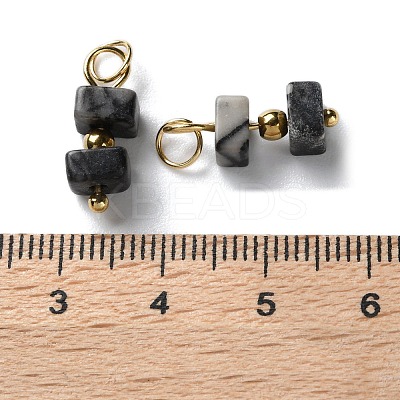 Natural Gemstone Cuboid Beaded Pendants STAS-C120-02G-1