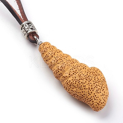 Adjustable Synthetic Lava Rock Pendant Necklaces X-NJEW-P237-A-1