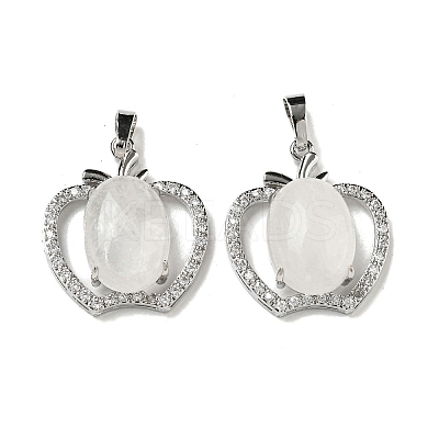 Natural Quartz Crystal with Clear Cubic Zirconia Pendants G-G133-03P-20-1