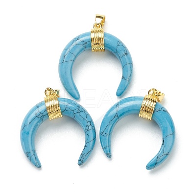 Synthetic Turquoise Pendants G-A017-10G-1