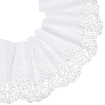 Cotton Lace Embroidery Flower Fabric DIY-BC0006-75B-1