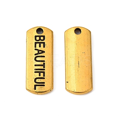 Tibetan Style Alloy Rectangle with Word Beautiful Pendants LS-TIBEP-Q043-063AG-RS-1