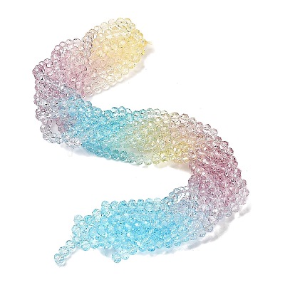 Transparent Painted Glass Beads Strands X1-DGLA-A034-T8mm-A15-1