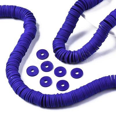 Flat Round Handmade Polymer Clay Beads CLAY-R067-12mm-09-1