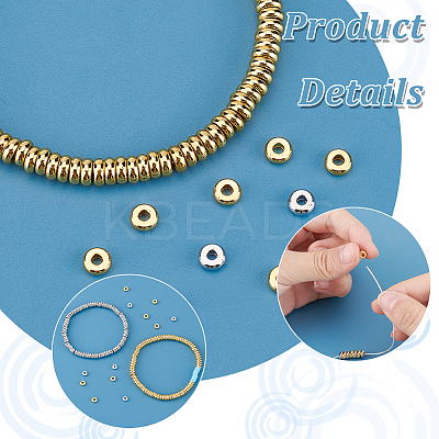 200Pcs 2 Colors Brass Spacer Beads KK-PH0006-56B-1