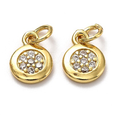 Brass Micro Pave Cubic Zirconia Charms ZIRC-H119-09G-1