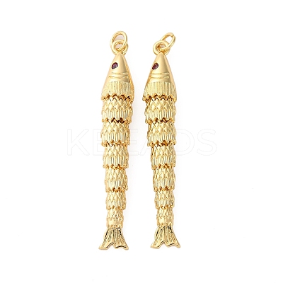 Rack Plating Brass Micro Pave Cubic Zirconia Pendants KK-M309-38L-G-1