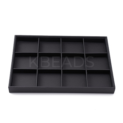 Stackable Wood Display Trays Covered By Black Leatherette X-PCT106-1