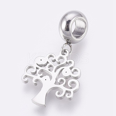 304 Stainless Steel European Dangle Charms STAS-O097-07P-1