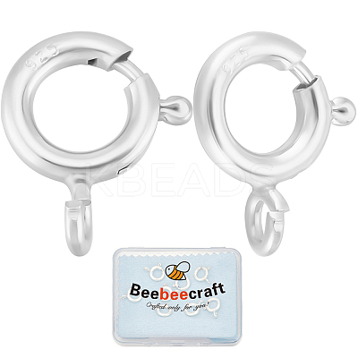 925 Sterling Silver Spring Ring Clasps STER-BBC0007-81S-04-1