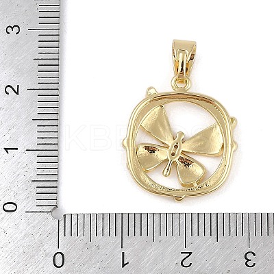 Brass Micro Pave Clear Cubic Zirconia Pendants ZIRC-M001-15G-1
